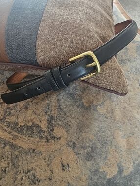 Vintage Coach 6600 Belt Glove Tanned Cowhide Solid Brass Hardware Black Tan 34